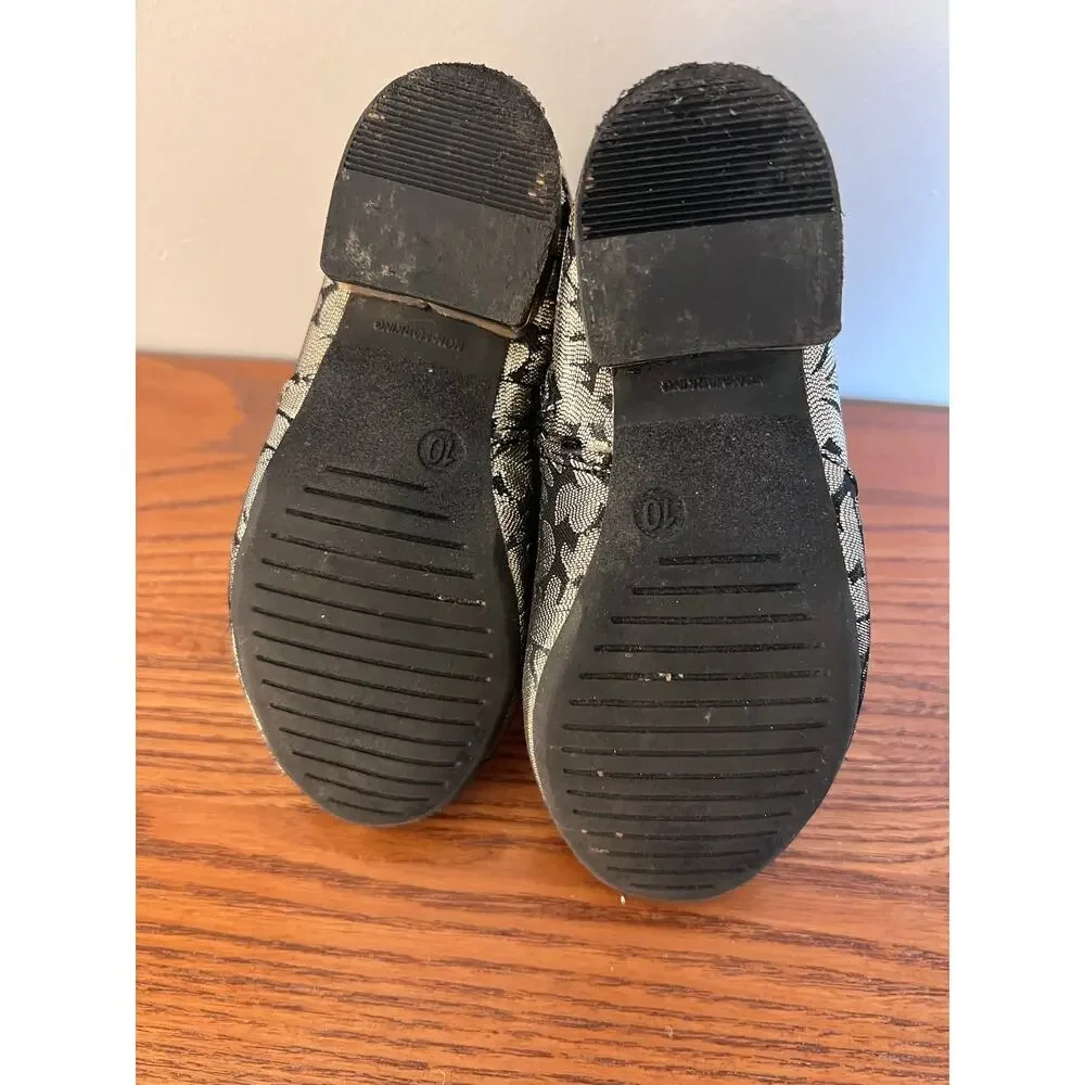 Genuine Kids/OshKosh black/silver brocade ankle boots Toddler girl size 10